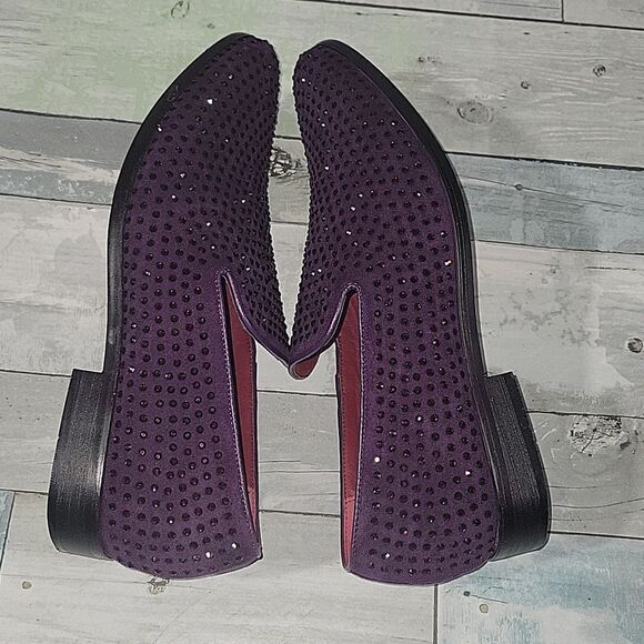 Enzo Purple Bling Sparkle Dress Tux Shoes sz 10 - Picture 4 of 6